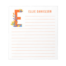 抽象芸術フローラアルファベットの並び ノートパッド