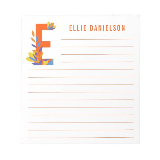 抽象芸術フローラアルファベットの並び ノートパッド (正面)