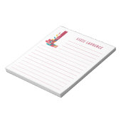 抽象芸術フローラアルファベットの並び ノートパッド (回転)