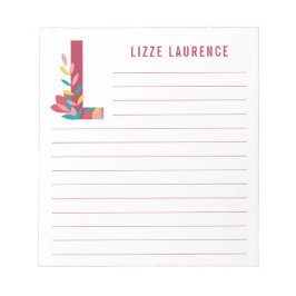 抽象芸術フローラアルファベットの並び ノートパッド