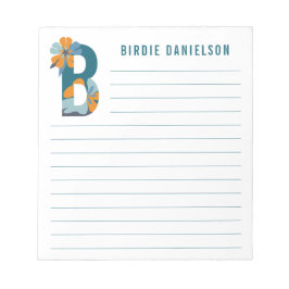 抽象芸術フローラアルファベットの並び ノートパッド