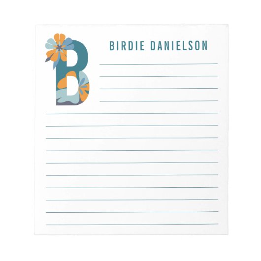 抽象芸術フローラアルファベットの並び ノートパッド (正面)