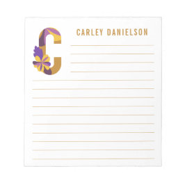 抽象芸術フローラアルファベットの並び ノートパッド