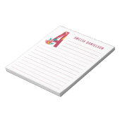 抽象芸術フローラアルファベットの並び ノートパッド (回転)