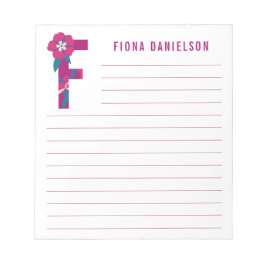 抽象芸術フローラアルファベットの並び ノートパッド