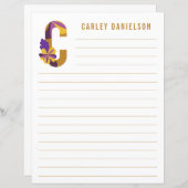 抽象芸術フローラアルファベットライン紙 (正面/裏面)