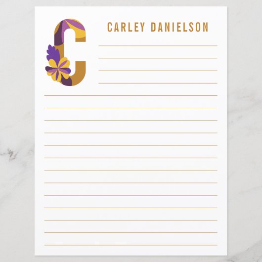 抽象芸術フローラアルファベットライン紙 (正面)