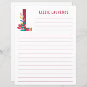 抽象芸術フローラアルファベットライン紙 (正面/裏面)