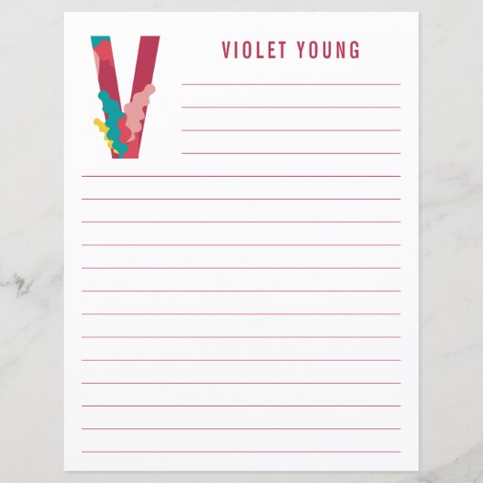 抽象芸術フローラアルファベットライン紙 (正面)