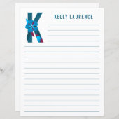 抽象芸術フローラアルファベットライン紙 (正面/裏面)