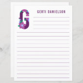 抽象芸術フローラアルファベットライン紙 (正面/裏面)