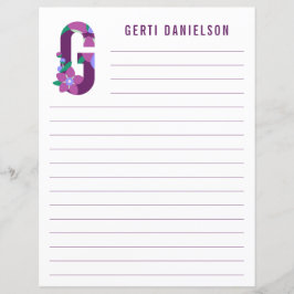 抽象芸術フローラアルファベットライン紙