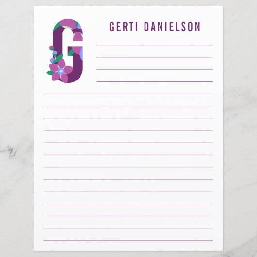 抽象芸術フローラアルファベットライン紙 (正面)