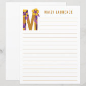 抽象芸術フローラアルファベットライン紙 (正面/裏面)