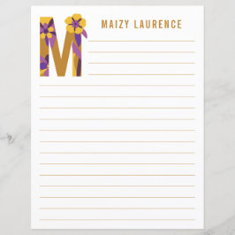 抽象芸術フローラアルファベットライン紙