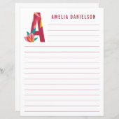 抽象芸術フローラアルファベットライン紙 (正面/裏面)