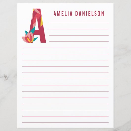 抽象芸術フローラアルファベットライン紙 (正面)