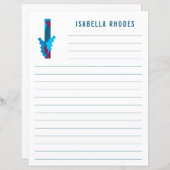 抽象芸術フローラアルファベットライン紙 (正面/裏面)