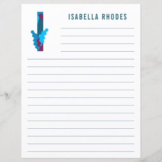 抽象芸術フローラアルファベットライン紙 (正面)