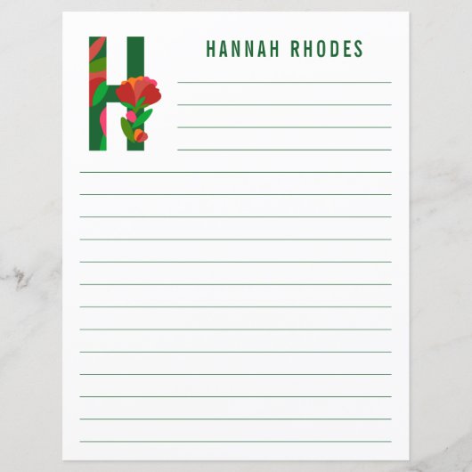 抽象芸術フローラアルファベットライン紙 (正面)