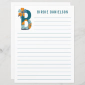 抽象芸術フローラアルファベットライン紙 (正面/裏面)