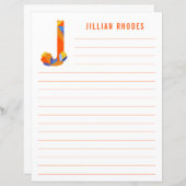 抽象芸術フローラアルファベットライン紙 (正面/裏面)