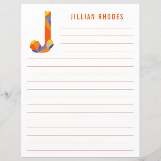 抽象芸術フローラアルファベットライン紙 (正面)