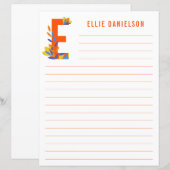 抽象芸術フローラアルファベットライン紙 (正面/裏面)