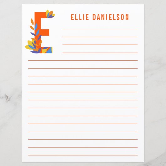 抽象芸術フローラアルファベットライン紙 (正面)