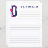 抽象芸術フローラアルファベットライン紙 (正面/裏面)