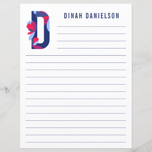 抽象芸術フローラアルファベットライン紙 (正面)