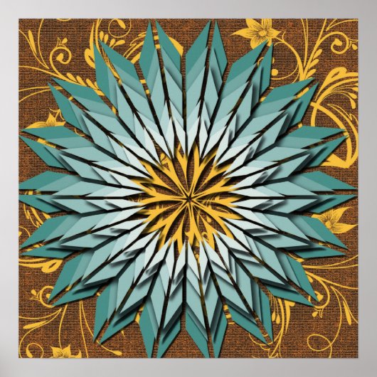 抽象芸術フローラアース音ポスター ポスター (正面)