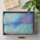 抽象芸術フローラアートティール(緑がかった色)ブルーパープルデクページ 薄葉紙 (ギフト)