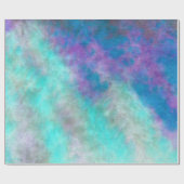 抽象芸術フローラアートティール（緑がかった色）ブルーパープルデコパージュ ラッピングペーパー (フラット)