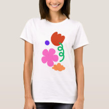 抽象芸術フローラアートTシャツ鮮やか- Eutitic De