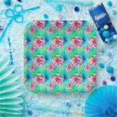 抽象芸術フローラアールヌーボー水彩 ペーパープレート (パーティー)