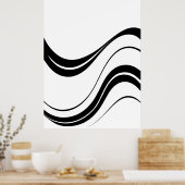 抽象芸術フローラインアート | ミニマモダンリスト ポスター (キッチン)