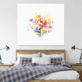 抽象芸術フローラウォーターカラーカラフルブーケ キャンバスプリント (インサイチュ (寝室))