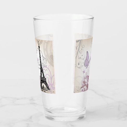 抽象芸術フローラエッフェルタワーガラスタンブラー タンブラーグラス (右)