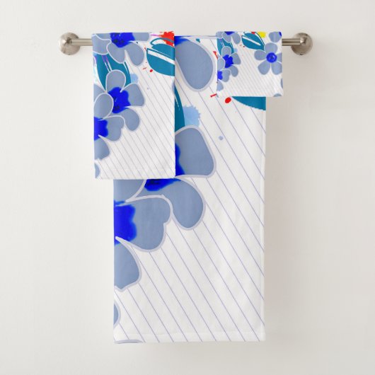 抽象芸術フローラオフセット バスタオルセット (インサイチュ)