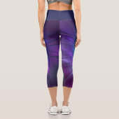 抽象芸術フローラカラフル美しいフラワー カプリレギンス (裏面)