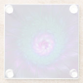 抽象芸術フローラカラフル美しいフラワー ガラスコースター (裏面)