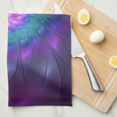 抽象芸術フローラカラフル美しいフラワー キッチンタオル (四つ折り)