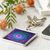 抽象芸術フローラカラフル美しいフラワー キーホルダー (側面)