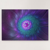 抽象芸術フローラカラフル美しいフラワー ジグソーパズル (横)