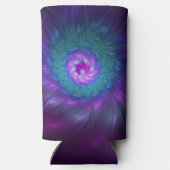 抽象芸術フローラカラフル美しいフラワー スリム缶クーラー (裏面)