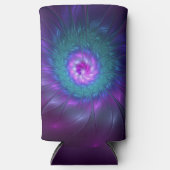 抽象芸術フローラカラフル美しいフラワー スリム缶クーラー (正面)