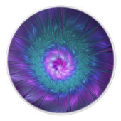 抽象芸術フローラカラフル美しいフラワー セラミックノブ (正面)