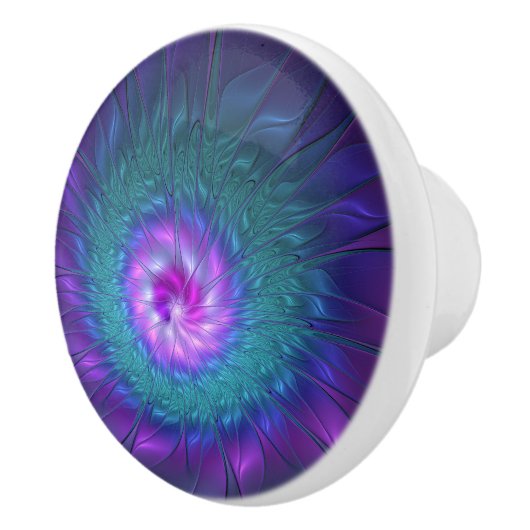 抽象芸術フローラカラフル美しいフラワー セラミックノブ (右)