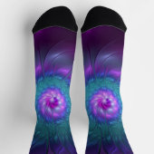 抽象芸術フローラカラフル美しいフラワー ソックス (上部)